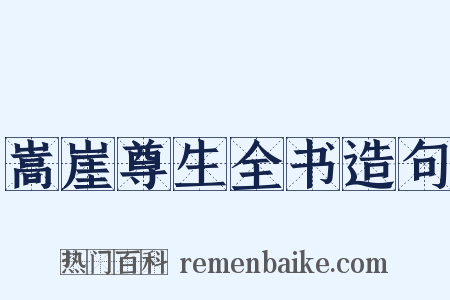 嵩崖尊生全书造句是什么意思的图片